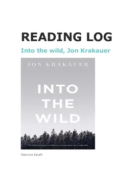Reading Log Zu Into The Wild Jon Krakauer In Englisch Knowunity